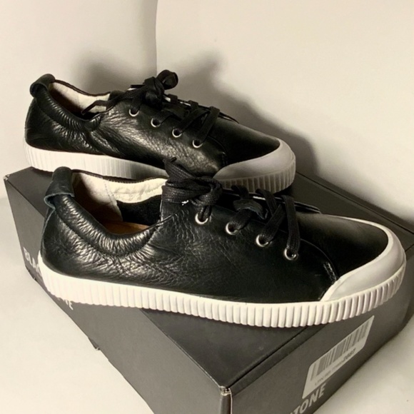 BLACKSTONE RL78 Leather Black White Low Sneakers - Picture 12 of 15